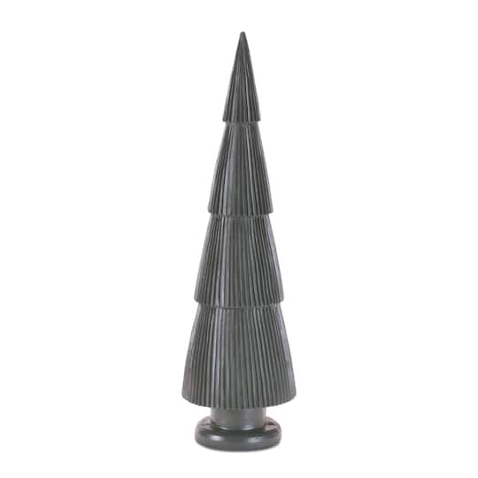 Melrose Green Ribbed Resin Christmas Tree Set